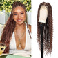 Olymei 360° HD Full Lace Braided Wigs for Women Knotless Boho Braided Wigs Twisted Braid Lace Wig with Baby Hair Premium Synthetic Braid Lace Front Wig Brown 36"