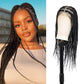 Youthfee 13x8 HD Lace Front Box Braided Wigs for Women Knotless Braided Lace Wig With Baby Hair Full Lace Braiding Wig 24" Human Hair Blended Braid Lace Front Wigs