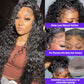 Water Wave Lace Front Wigs Human Hair Pre Plucked with Baby Hair Glueless 13x4 HD Transparent Water Curly Wave Lace Front Wig Virgin Human Hair 180% Density Wave Wave Wigs 26Inch Natural Black Color