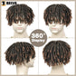 BECUS Dreadlock Hair Topper for Men Afro Synthetic Toupee with Bangs Short Braided Dreads Lock Wiggy Topper for Daily Wear Cosplay Halloween Party (Brown)