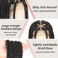 Lexqui 360° HD Full Lace Braided Wigs for Black Women Box Braid Wig Large Triangle Knotless Lace Braid Wig Synthetic Hair Lace Front Braided Wigs with Baby Hair 36" Black
