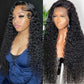 Water Wave Lace Front Wigs Human Hair Pre Plucked with Baby Hair Glueless 13x4 HD Transparent Water Curly Wave Lace Front Wig Virgin Human Hair 180% Density Wave Wave Wigs 26Inch Natural Black Color