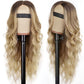 AISI HAIR Blonde Wig for Women, Long Wavy Lace Hairline Blond Synthetic Middle Part Ombre Blonde Wigs for Daily Party-26 Inch