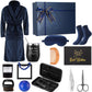 Nuogo 15 Pcs Birthday Gifts for Men Beard Care Set for Him Dad Birthday Gifts Basket Ideas Kit for Men Tumbler Bath Robe for Father's Day Dad Husband Boyfriend Box(Unhooded,Navy)