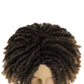 GNIMEGIL 14 Inch Short Dreadlocks Wig For Man Afro Bob Ombre Light Brown Crochet Twist Hair Braided Wigs Natural Synthetic Hair Breaking Street Dance Breathable Cap Net