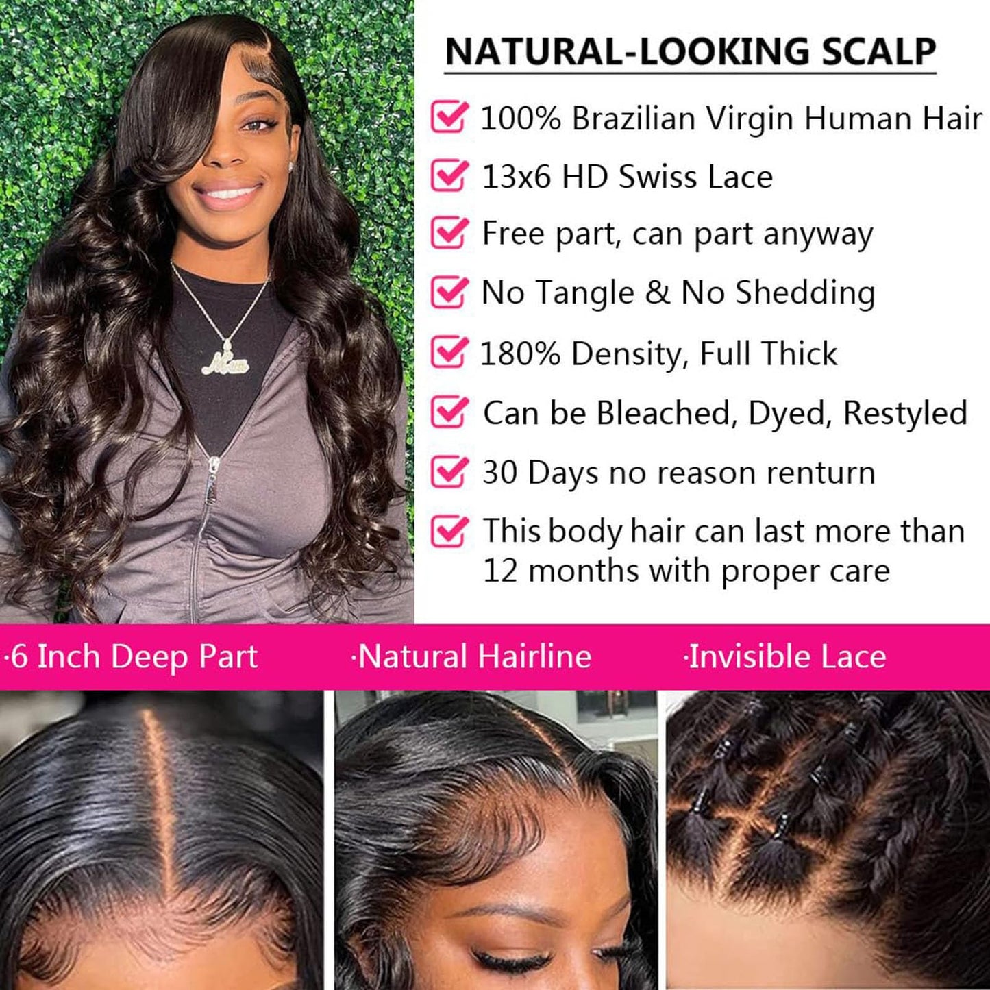 Sdeycui Lace Front Black Wigs Human Hair 13x6 HD Body Wave Wigs 20 Inch Curly Natural Glueless Wig for Women Pre Plucked
