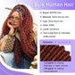 Human Braiding Hair for Boho Braids Human Hair 3 Bundles/Pack 110g 18 Inch Deep Wave Bulk Human Hair for Braiding Curly Knotless 12A Brazilian Virgin Copper