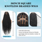 Olymei 360° HD Full Lace Front Knotless Braided Wigs for Black Women Boho Braided Wigs with Baby Hair Box Braid Wig Premium Synthetic Braid Lace Front Wig with Curly End Black 36"
