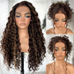 26Inch Ombre Honey Blonde Highlights Deep Curly Lace Front Wig for Black Women, 13x6 HD Glueless Curly Lace Front Wigs Pre-Plucked, 200 Density Synthetic, 26 inch #4/27 Blonde Highlights