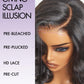 LUVME HAIR 100% Human Hair Wigs Loose Wave Glueless Lace Front 14 Inches, Pre Cut Plucked Hd Lace Short Wig Ready To Go Natural Color Straight Bleached Knots Side Part Black Wigs