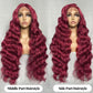 Munx Burgundy Human Hair Wigs for Black Women 13x4 99j Colored Pre Plucked Lace Front Wigs Human Hair Thick 180 Density Glueless Wine Red Body Wave Wig Bleached Knots with Baby Hair 30in