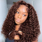 UCUVIC Wear And Go Glueless Wigs Human Hair Pre Plucked Pre Cut 5x5 Deep Wave Curly Bob Wig Human Hair Lace Front Closure Wigs For Black Women 200Density Curly Wig Glueless Chocolate Brown 16 Inch