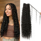 Boho Crochet Braids Pure Protein Fiber Close to Human Hair 18 Inch Goddess Box Braids with Soft Curls Bohemian Braids Crochet Hair for Black Women (18Inch #2)