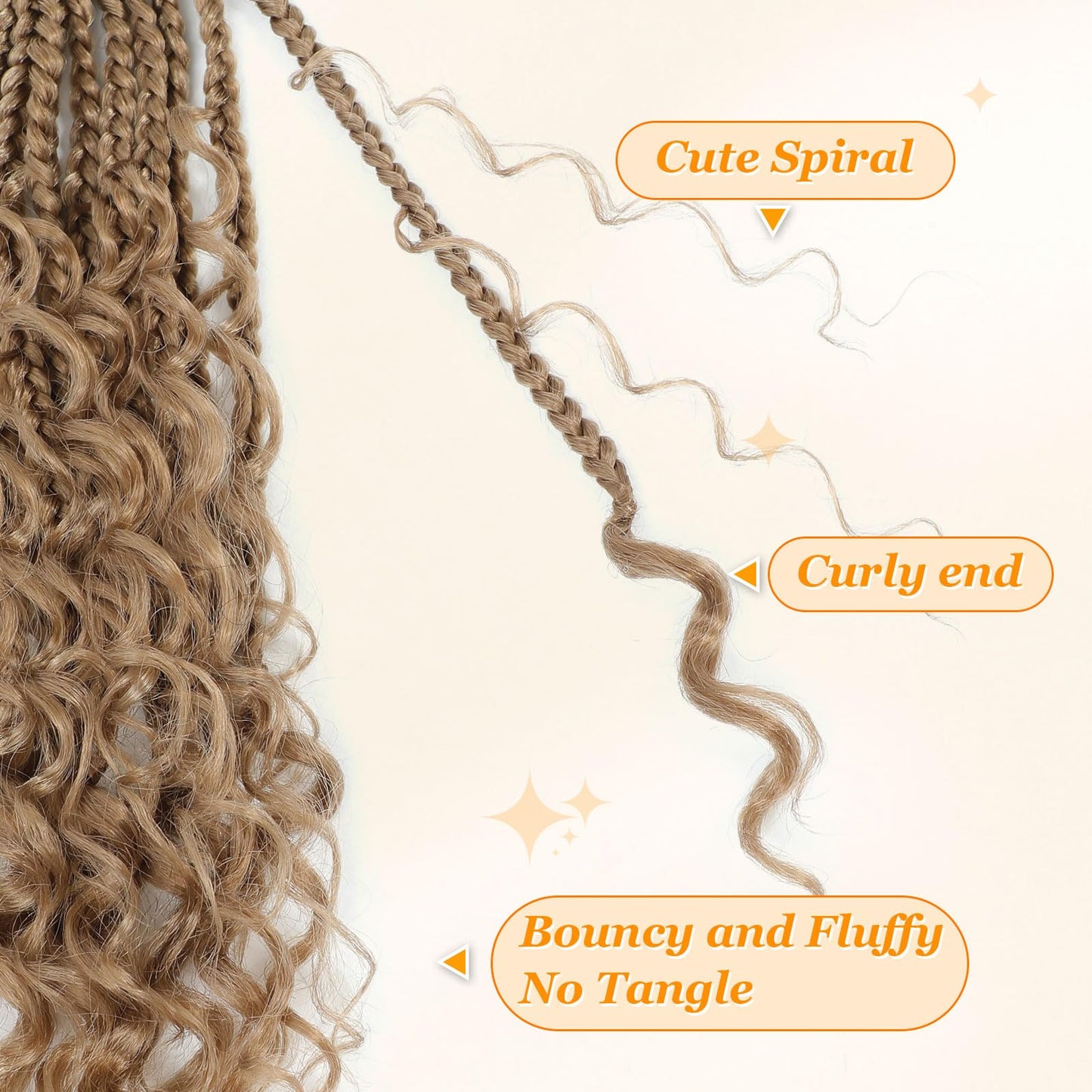 Yewell Goddess Box Braids Crochet Hair 12 Inch Boho Crochet Box-Braids With Curly Ends, 9 Packs Bohomian Box-Braid Crochet-Hair For Black Women Pre Looped Box-Braiding (12Inch 9 Packs,27#)
