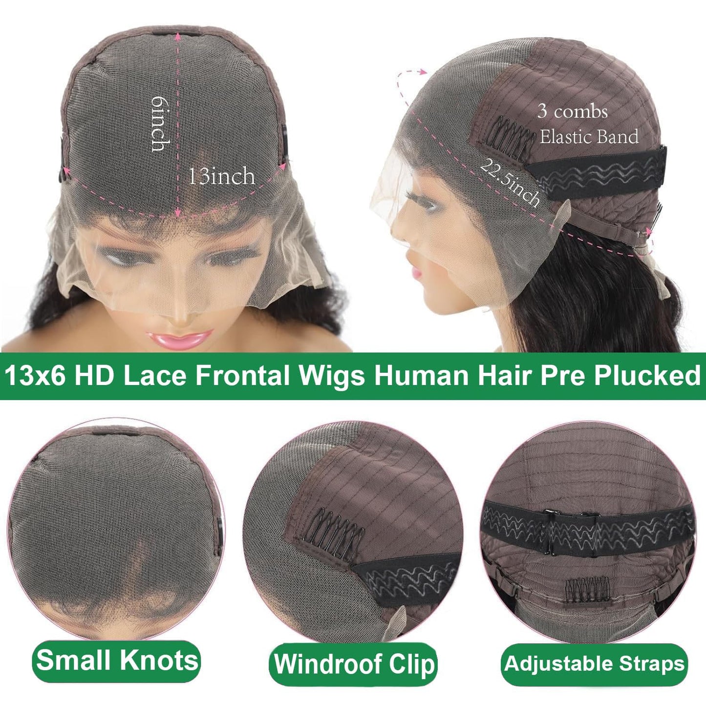 Body Wave 13x6 HD Lace Front Wigs Human Hair 200% Density Bob Wig Human Hair Pre Plucked Short Bob Wigs for Black Women Glueless Frontal Wig Human Hair Natural Black Loose Wavy 14 inch Bob Wig