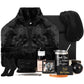 Nuogo 15 Pcs Birthday Gifts for Men Beard Care Set for Him Dad Birthday Gifts Basket Ideas Kit for Men Tumbler Bath Robe for Father's Day Dad Husband Boyfriend Box (Unhooded,Black)