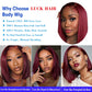 LUCK HAIR 99J Burgundy Straight Human Hair Wig 13x4 HD Lace Front Wigs Human Hair Glueless Hair Short Bob Human Hair Suitable for women Straight wigs 14 Inch
