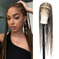 Olymei 360° HD Full Lace Large Square Knotless Braided Wigs for Women Box Braid Wig with Baby Hair Long Light Brown Premium Synthetic Braided Lace Front Wigs 36"