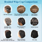 Olymei 360° HD Full Lace Braided Wigs for Women Knotless Boho Braided Wigs Twisted Braids Lace Wig with Baby Hair Premium Synthetic Braided Lace Front Wigs 36" Light Brown