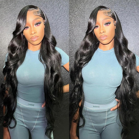 32 Inch 360 Lace Wigs Human Hair 32 Inch Full Lace Wigs Human Hair 360 Body Wave Lace Front Wigs for Women 360 Lace Wigs Pre Plucked With Babay Hair 200% Density Can Make Bun And High Ponytail