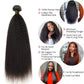 Amella Hair 10A Kinky Straight Hair 1 Bundles Yaki Human Hair Weave Unprocessed Brazilian Virgin Remy Sew in Hair Extensions Natural Black(12inch)