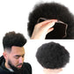lumeng Afro Toupee Black Mens Wigs 4MM Curly Toupee Transparent HD Lace Hair Piece Man Weave Balding Male Hair Unit 8x10inch Replacement Systems 360 Weaves 100% Human Hair 1B# Off Black
