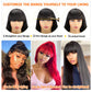 Lativ Body Wave Human Hair Wigs with Bangs None Lace Front Wigs 150% Density Brazilian Virgin Hair Glueless Machine Made Wigs for Black Women Natural Color(28 Inch, Body Wave)