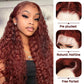 PYY Reddish Brown Deep Wave 13x4 Lace Front Wig Human Hair 33# Auburn Color – Glueless Pre Plucked, Soft Tangle-Free Raw Human Hair, Beginner Friendly, Natural Hairline, Effortless Glam Look 32 Inch