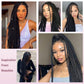 Janyuwool 36" Full Lace Knotless Braided Wigs Lace Frontal Box Braided Wigs for Black Women Human Hair Blended Full Double Lace Braid Wig with Baby Hair Braids Lace Front Wig for Women (Black)