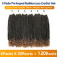 6 Packs Goddess Locs Crochet Hair, 24 Inch Straight Faux Locs Crochet Braids, Pre-Looped Curly Soft Synthetic Ombre Braiding Hair Extensions for Black Women(24 Inch, 6 Packs, 1B/27#)