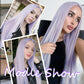 Fugady Long Light Purple Highlighted Glueless Straight Lace Front Wig Lavender 200 Density Pre Plucked Synthetic Heat Resistant Wig With Baby Hair Colorful Lace Wigs For Women Cosplay Party 26 inch