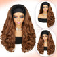 Quantum Love Yaki Curly Headband Wigs for Black Women Kinky Straight Mix Brown Headband Curly Ends Synthetic Wear and Go Glueless half Wig with Headbands Attached