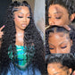 KVFCT 13x6 HD Deep Wave Lace front Wigs Human Hair Pre Plucked 28 Inch Deep Curly Human Hair Wigs for Women Pre Plucked Deep Wave Wigs with Baby Hair