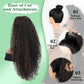 Youthfee Drawstring Ponytail for Women Deep Curly Ponytail Extension Synthetic Mixed with Human Hair Ponytails Brown Highlights Pony for Daily wear,27 Inches