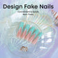 RTKHFZE Press on Nails Long Square Shape Fake Nails with 3D Polka Dots and French Tip Design False Nails,Nude Glue on Nails Gift for Holiday/Christmas Day/Daughter/Party/Valentine'S Day