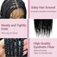Janyuwool 36" Full Lace Knotless Braided Wigs Lace Frontal Box Braided Wigs for Black Women Human Hair Blended Full Double Lace Braid Wig with Baby Hair Braids Lace Front Wig for Women (Black)