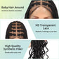 Fecihor 13x8 Inch HD Lace Front Box Knotless braided Wigs With Baby Hair Braided Wig For Women With Boho Curly Ends Black Premium Synthetic 36 Inch