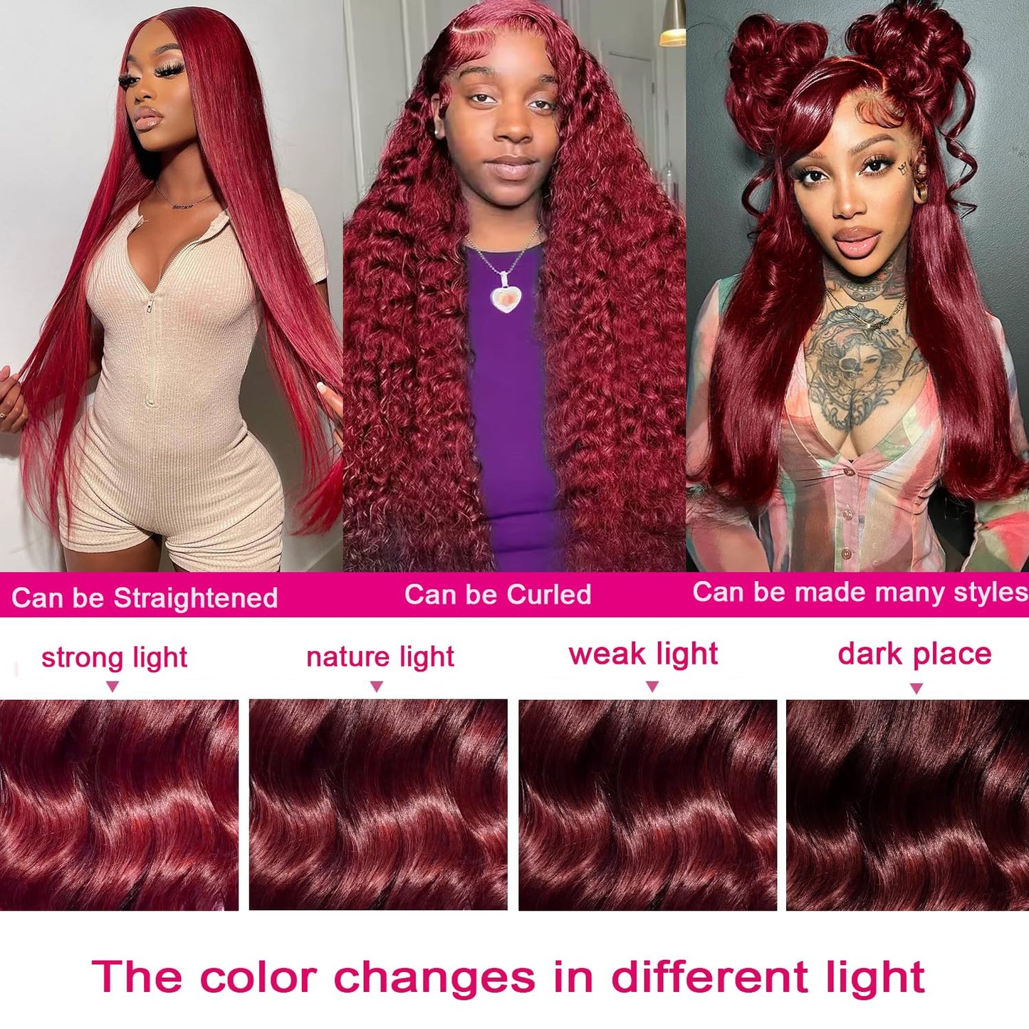 QZOQZO 99J Burgundy Lace Front Wigs Human Hair 13x6 HD Transparent Body Wave Lace Front Wigs Pre Plucked 99j Burgundy Red Wine Glueless Human Hair Wigs for Women Reddish Brown 180% Density 34 Inch