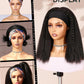 WIGNEE Kinky Straight Headband Wig Kinky Wig with Ribbon Glueless Headband Wigs for Black Women Natural Synthetic Afro Wigs for Black Women Natural Black 14 Inch