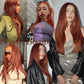BrownBomb Cooper Blond Wear and Go Glueless Wigs Pre Plucked Pre Cut for Beginners Synthetic Lace Front Wigs For Woman With Bangs Long layered Straight 26 Inch Ginger Highlights 3 Seconds to Wear