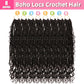 Soft Boho Locs Crochet Hair for Black Women-18 Inch 8 Packs Goddess Faux Locs Crochet Human Hair Feeling Pre Looped with Curly Ends (1B, 18 Inch(Pack of 8))