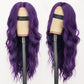 AISI HAIR Dark Purple Wig for Women, Long Wavy Lace Hairline Middle Part Synthetic Heat Resistant Wig for Daily Party-26 Inch