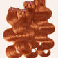 Human Hair Bundles 4 Bundles 16 18 20 22 Inch Hair Extensions Ginger Orange Body Wave Bundles Human Hair 100% Unprocessed Brazilian Virgin Hiar Quick Weave 350