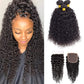 DreamPack Water Wave Human Hair 3 Bundles 101010+8 inch Wet and Wavy Bundles,with Closure Brazilian Virgin Hair 100% Unprocessed Human Hair Short Curly Weave with 4x4 Lace Closure Natural Color