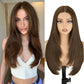 NOSTALGIA Brown Wear and Go Glueless Wigs Pre Plucked Pre Cut for Beginners Synthetic Lace Front Wigs For Woman Long layered Straight 3 Seconds to Wear