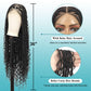 Kalyss HD Full Lace Triangle Knotless Boho Braided Wigs for Women 360 Lace Front Box Braided Wigs with Baby Hair Black Premium Synthetic Knotless Braid Wig 36"