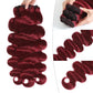 Ciracevi 99J Red Body Wave Human Hair Bundles 15A Raw Indian Hair Bundle burgundy Body Wave Bundles Hair Extensions(3 bundles 16 18 20)