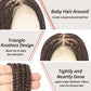 Lexqui 36" 360° HD Full Lace Braided Wigs for Women Triangle Knotless Braided Wigs Box Braid Wig with Baby Hair Natural Handmade Synthetic Hair Braided Lace Front Wig Ombre Brown