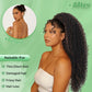 Youthfee Drawstring Ponytail for Women Deep Curly Ponytail Extension Synthetic Mixed with Human Hair Ponytails Brown Highlights Pony for Daily wear,27 Inches