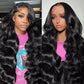 13x6 Lace Front Wigs Human Hair Pre Plucked 200% Density Body Wave HD Lace Front Wigs Human Hair Transparent Frontal Glueless Wigs Virgin Human Hair with Baby Hair for Women Natural Black 34 Inch